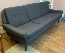 Load image into Gallery viewer, 1960s Danish 3-Seater Svend Skipper Blue Grey Sofa