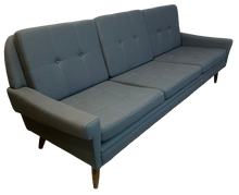 Load image into Gallery viewer, 1960s Danish 3-Seater Svend Skipper Blue Grey Sofa