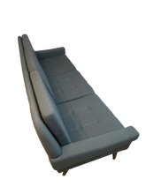Load image into Gallery viewer, 1960s Danish 3-Seater Svend Skipper Blue Grey Sofa