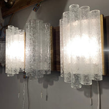 Load image into Gallery viewer, 1960s Doria Leuchten Ice Glass & Brass Wall Sconce