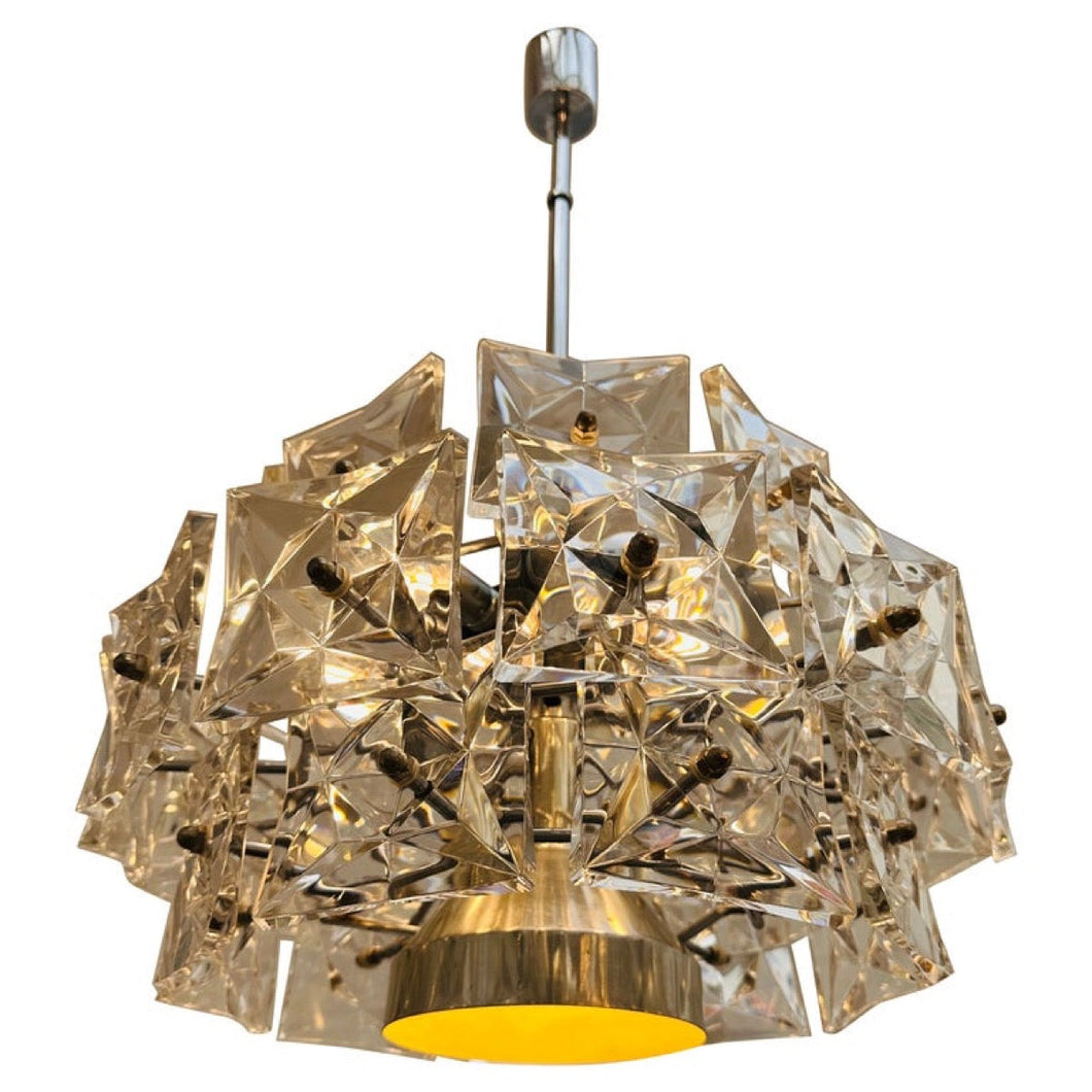 1960s Kinkeldey Prism Crystal Glass Chandelier
