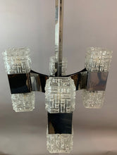 Load image into Gallery viewer, 1960s Small Italian Sciolari Chrome and Glass Pendant Light
