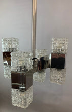 Load image into Gallery viewer, 1960s Small Italian Sciolari Chrome and Glass Pendant Light