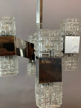 Load image into Gallery viewer, 1960s Small Italian Sciolari Chrome and Glass Pendant Light