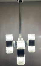 Load image into Gallery viewer, 1960s Small Italian Sciolari Chrome and Glass Pendant Light
