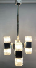 Load image into Gallery viewer, 1960s Small Italian Sciolari Chrome and Glass Pendant Light