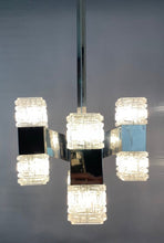 Load image into Gallery viewer, 1960s Small Italian Sciolari Chrome and Glass Pendant Light