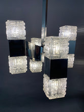 Load image into Gallery viewer, 1960s Small Italian Sciolari Chrome and Glass Pendant Light