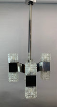 Load image into Gallery viewer, 1960s Small Italian Sciolari Chrome and Glass Pendant Light