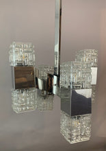 Load image into Gallery viewer, 1960s Small Italian Sciolari Chrome and Glass Pendant Light