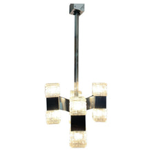 Load image into Gallery viewer, 1960s Small Italian Sciolari Chrome and Glass Pendant Light