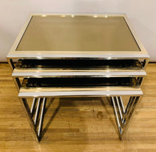 Load image into Gallery viewer, 1970s Belgium Belgo Chrom Nest of 3 Tables