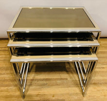 Load image into Gallery viewer, 1970s Belgium Belgo Chrom Nest of 3 Tables