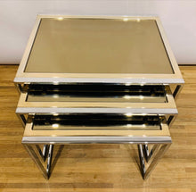 Load image into Gallery viewer, 1970s Belgium Belgo Chrom Nest of 3 Tables