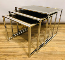 Load image into Gallery viewer, 1970s Belgium Belgo Chrom Nest of 3 Tables