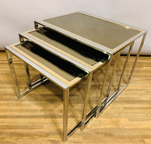 Load image into Gallery viewer, 1970s Belgium Belgo Chrom Nest of 3 Tables