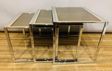 Load image into Gallery viewer, 1970s Belgium Belgo Chrom Nest of 3 Tables