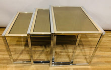 Load image into Gallery viewer, 1970s Belgium Belgo Chrom Nest of 3 Tables