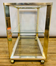 Load image into Gallery viewer, 1970s Belgium Chrome & Glass Drinks Trolley