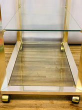 Load image into Gallery viewer, 1970s Belgium Chrome & Glass Drinks Trolley