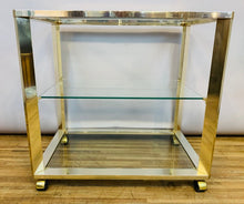 Load image into Gallery viewer, 1970s Belgium Chrome & Glass Drinks Trolley