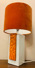 Load image into Gallery viewer, 1970s Ceramic Orange & White Abstract Table Lamp