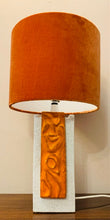 Load image into Gallery viewer, 1970s Ceramic Orange & White Abstract Table Lamp