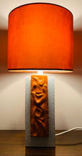 Load image into Gallery viewer, 1970s Ceramic Orange & White Abstract Table Lamp