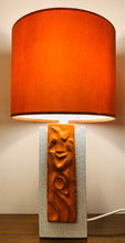 Load image into Gallery viewer, 1970s Ceramic Orange & White Abstract Table Lamp