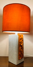 Load image into Gallery viewer, 1970s Ceramic Orange & White Abstract Table Lamp