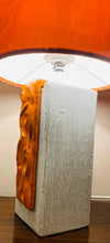 Load image into Gallery viewer, 1970s Ceramic Orange & White Abstract Table Lamp