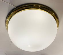 Load image into Gallery viewer, 1970s Opaque Glass Dome Glashütte Limburg Flush Mount