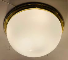 Load image into Gallery viewer, 1970s Opaque Glass Dome Glashütte Limburg Flush Mount