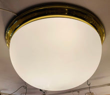 Load image into Gallery viewer, 1970s Opaque Glass Dome Glashütte Limburg Flush Mount