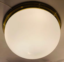 Load image into Gallery viewer, 1970s Opaque Glass Dome Glashütte Limburg Flush Mount