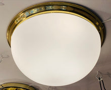 Load image into Gallery viewer, 1970s Opaque Glass Dome Glashütte Limburg Flush Mount
