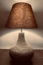 Load image into Gallery viewer, 1970s German Brown Pottery Table Lamp