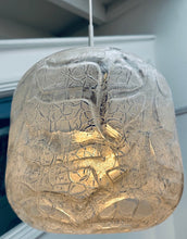 Load image into Gallery viewer, 1970s Large Doria Leuchten Crackle Glass Hanging Light