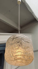 Load image into Gallery viewer, 1970s Large Doria Leuchten Crackle Glass Hanging Light