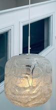Load image into Gallery viewer, 1970s Large Doria Leuchten Crackle Glass Hanging Light