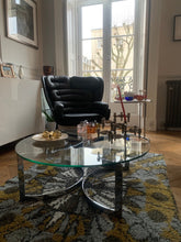 Load image into Gallery viewer, 1970s Merrow Associates Round Glass & Chrome Coffee Table