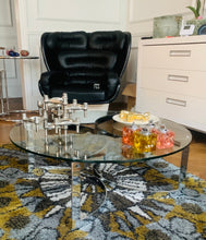 Load image into Gallery viewer, 1970s Merrow Associates Round Glass & Chrome Coffee Table