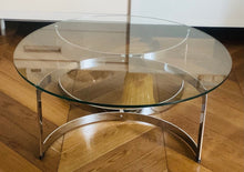 Load image into Gallery viewer, 1970s Merrow Associates Round Glass & Chrome Coffee Table