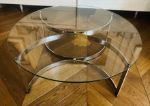 Load image into Gallery viewer, 1970s Merrow Associates Round Glass & Chrome Coffee Table