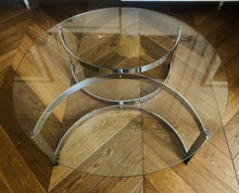 Load image into Gallery viewer, 1970s Merrow Associates Round Glass & Chrome Coffee Table