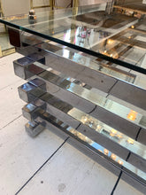 Load image into Gallery viewer, 1970s Italian Stacked Rectangular Chrome & Glass Coffee Table