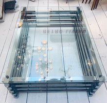 Load image into Gallery viewer, 1970s Italian Stacked Rectangular Chrome & Glass Coffee Table