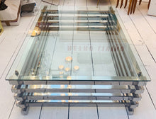 Load image into Gallery viewer, 1970s Italian Stacked Rectangular Chrome & Glass Coffee Table