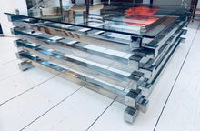 Load image into Gallery viewer, 1970s Italian Stacked Rectangular Chrome & Glass Coffee Table