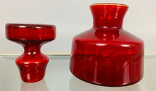 Load image into Gallery viewer, 1970s Red Glass Flask with Stopper
